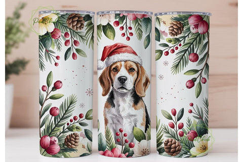 Beagle Christmas Tumbler Wrap Sublimation PixelChick 