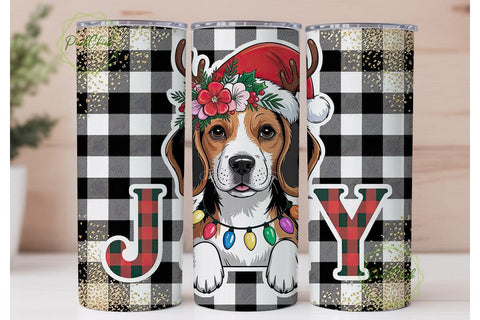 Beagle Christmas Tumbler Wrap Sublimation PixelChick 