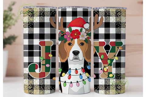 Beagle Christmas Tumbler Wrap Sublimation PixelChick 