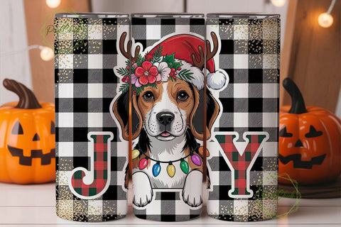 Beagle Christmas Tumbler Wrap Sublimation PixelChick 