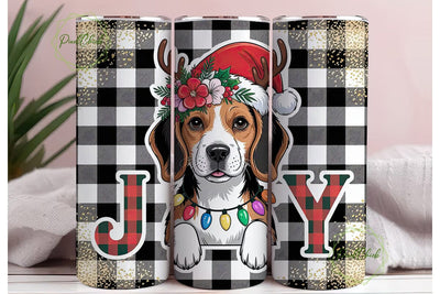 Beagle Christmas Tumbler Wrap Sublimation PixelChick 