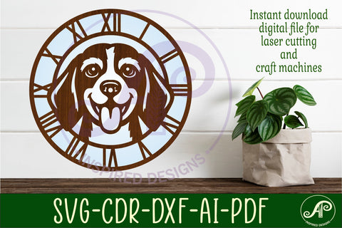 Beagle Dog Clock SVG, Beagle Wall Clock Laser Cut SVG APInspireddesigns 