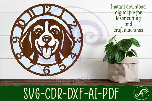 Beagle Dog Clock SVG, Beagle Wall Clock Laser Cut SVG APInspireddesigns 