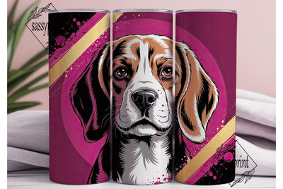 Beagle Face 20oz Tumbler Wrap Sublimation sassyprint 