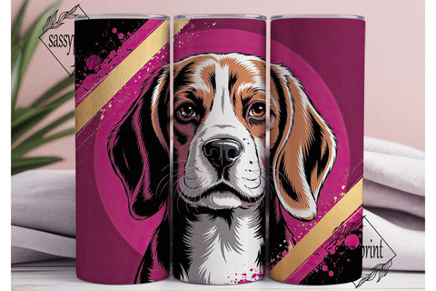 Beagle Face 20oz Tumbler Wrap Sublimation sassyprint 