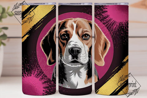 Beagle Face 20oz Tumbler Wrap Sublimation sassyprint 