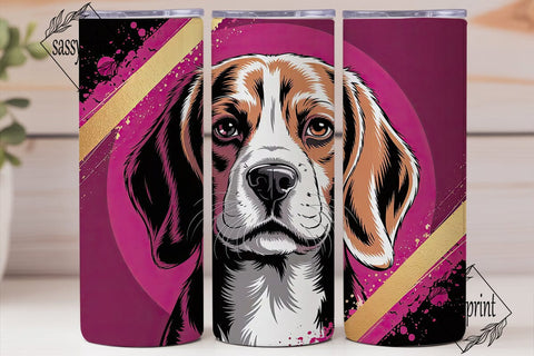 Beagle Face 20oz Tumbler Wrap Sublimation sassyprint 