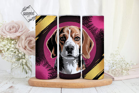 Beagle Face 20oz Tumbler Wrap Sublimation sassyprint 