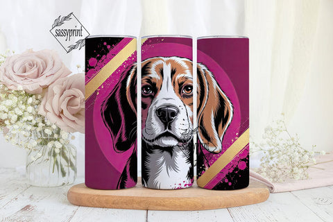 Beagle Face 20oz Tumbler Wrap Sublimation sassyprint 