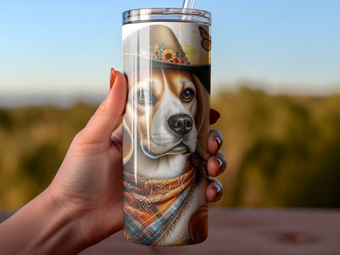 Beagle Fall Tumbler Sublimation Wrap PNG Sublimation BijouBay 