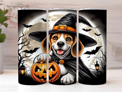 Beagle Halloween 20Oz Tumbler, Dog Lover Cup, 20Oz Sublimation Wrap, Spooky Pet Drinkware, Beagle Coffee Mug, Cute Dog Halloween Design, Fall Puppy Tumbler Sublimation Lara' s Designs 
