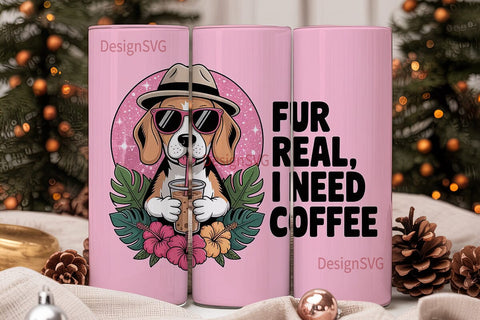 Beagle Iced Coffee 20oz Tumbler Wrap Sublimation DesignSVG 