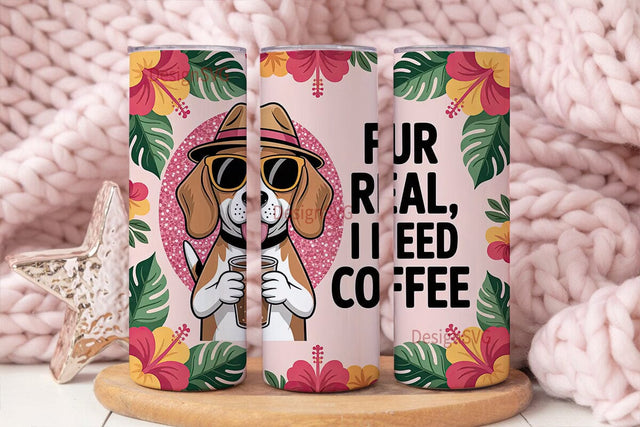 Beagle Iced Coffee 20oz Tumbler Wrap Sublimation DesignSVG 