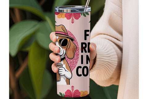 Beagle Iced Coffee 20oz Tumbler Wrap Sublimation DesignSVG 