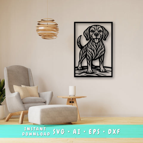 Beagle Laser SVG, Cute Dog Laser Cut, Pet Lover Design, Digital Download, Dog Art, Laser Engraving File SVG HappyDesignStudio 