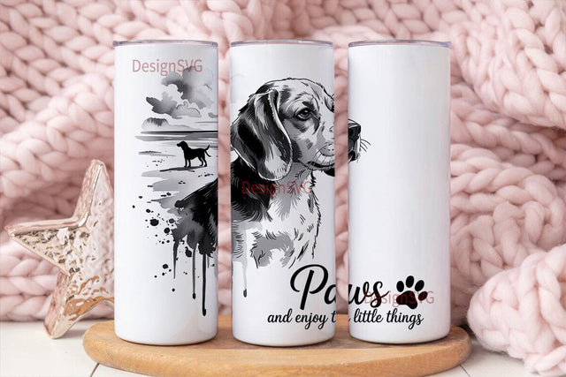 Beagle Paws Tumbler Wrap Sublimation DesignSVG 