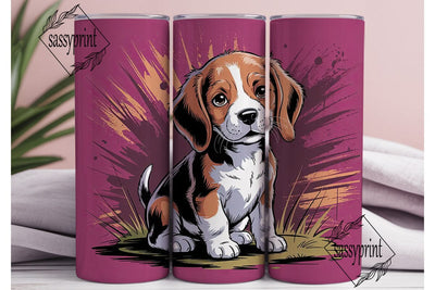 Beagle Puppy 20oz Tumbler Wrap Sublimation sassyprint 