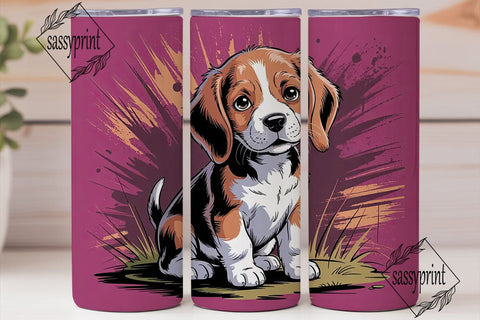 Beagle Puppy 20oz Tumbler Wrap Sublimation sassyprint 