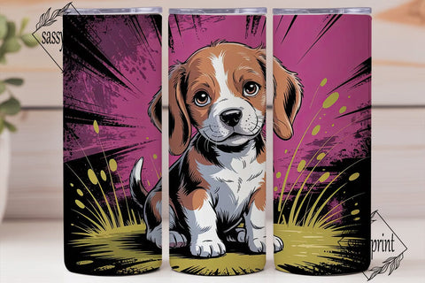 Beagle Puppy 20oz Tumbler Wrap Sublimation sassyprint 
