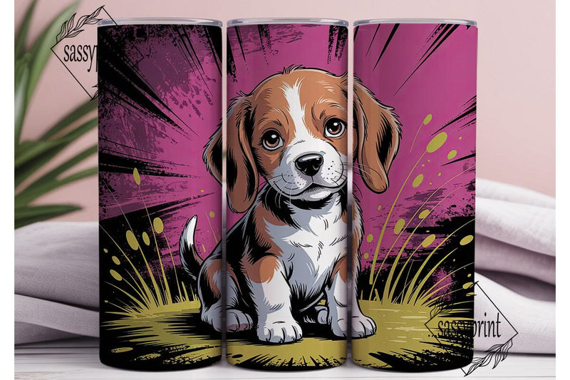 Beagle Puppy 20oz Tumbler Wrap Sublimation sassyprint 