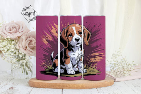 Beagle Puppy 20oz Tumbler Wrap Sublimation sassyprint 
