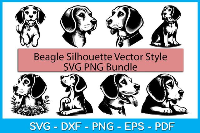 Beagle Silhouette Vector Style Bundle SVG PNG Cut File SVG Creativedesigntee 