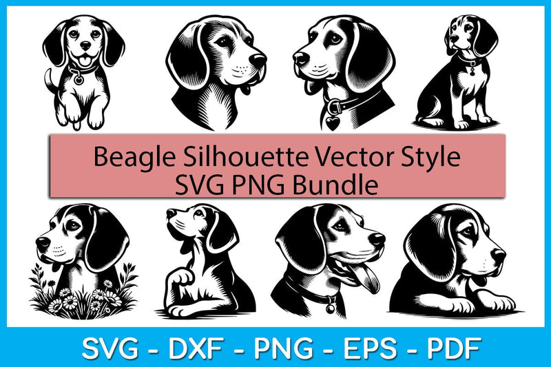 Beagle Silhouette Vector Style Bundle SVG PNG Cut File SVG Creativedesigntee 