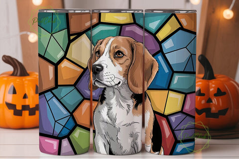 Beagle Stained Glass 20oz Tumbler Sublimation PixelChick 