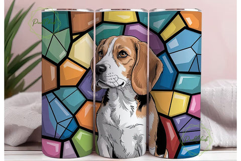 Beagle Stained Glass 20oz Tumbler Sublimation PixelChick 