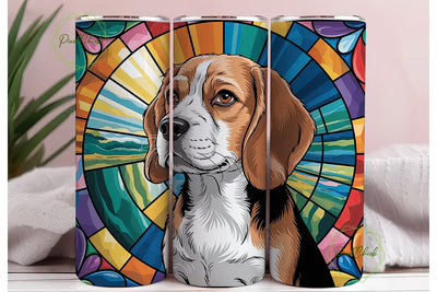 Beagle Stained Glass 20oz Tumbler Sublimation PixelChick 