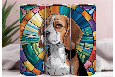 Beagle Stained Glass 20oz Tumbler Sublimation PixelChick 