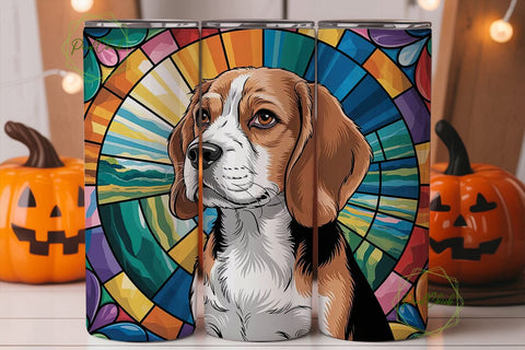 Beagle Stained Glass 20oz Tumbler Sublimation PixelChick 