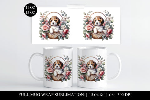 Beagle Sublimation Mug Wrap for 11 & 15oz Mugs Sublimation BijouBay 