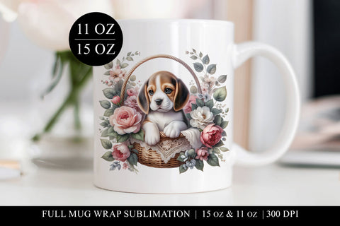 Beagle Sublimation Mug Wrap for 11 & 15oz Mugs Sublimation BijouBay 