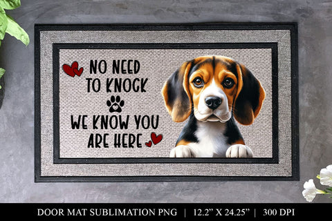 Beagle Welcome Doormat Sublimation Design Sublimation BijouBay 