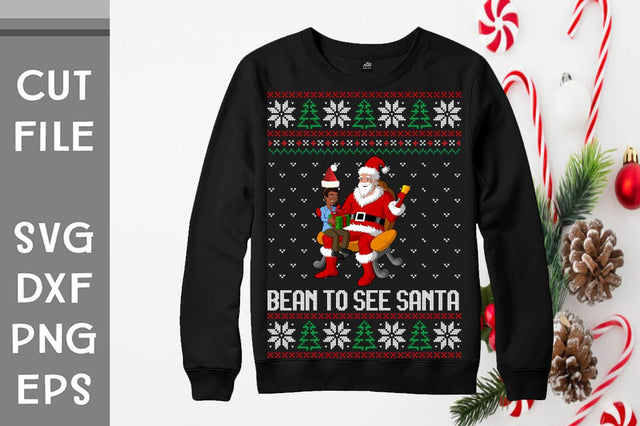 Bean To See Santa sweater design SVG Svgcraft 