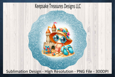Bear At The Beach, Summer Wind Spinner, Sublimation PNG, Digital Download Sublimation Keepsake Treasures Designs LLC. 
