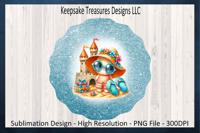 Bear At The Beach, Summer Wind Spinner, Sublimation PNG, Digital Download Sublimation Keepsake Treasures Designs LLC. 