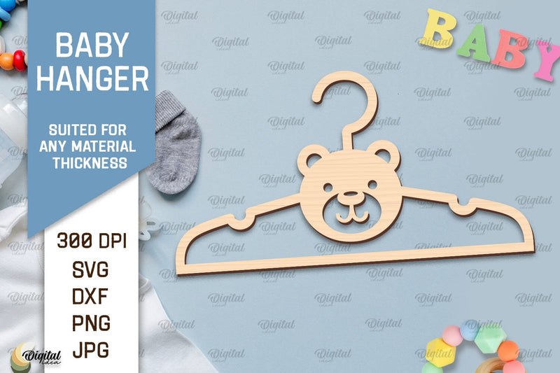 Bear Baby Hanger Laser Cut. Kids Clothes Hanger SVG SVG Evgenyia Guschina 