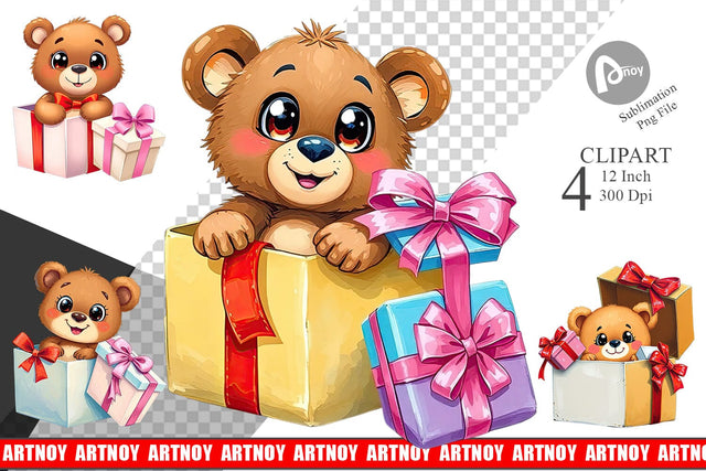 Bear Clipart Gift Sublimation artnoy 