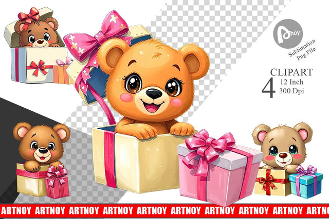 Bear Clipart Gift Sublimation artnoy 