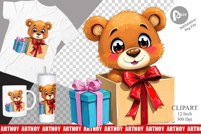 Bear Clipart Gift Sublimation artnoy 