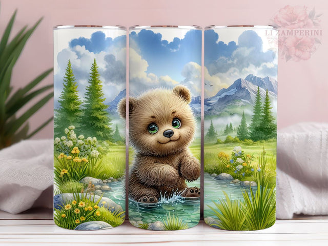 Bear Creek Camping 20oz Tumbler Wrap PNG, Cute Bear Tumbler Png, Straight & Tapered Tumbler Wrap, Instant Digital Download Sublimation Li Zamperini 