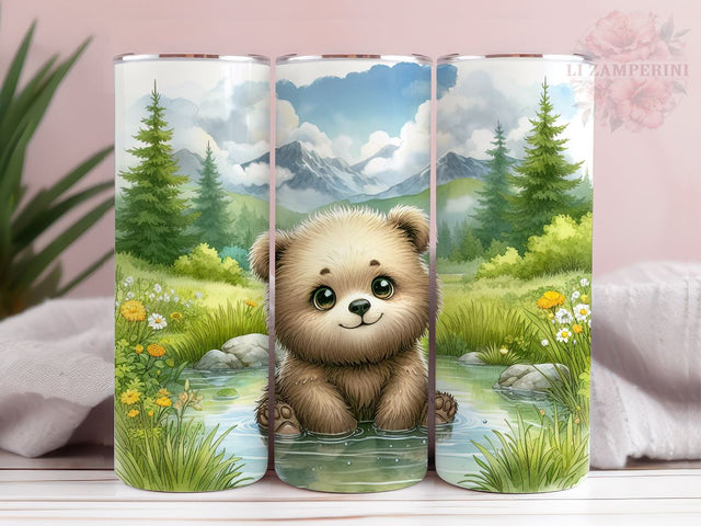 Bear Creek Camping 20oz Tumbler Wrap PNG, Cute Bear Tumbler Png, Straight & Tapered Tumbler Wrap, Instant Digital Download Sublimation Li Zamperini 