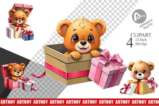 Bear Cub Clipart Gift Sublimation artnoy 
