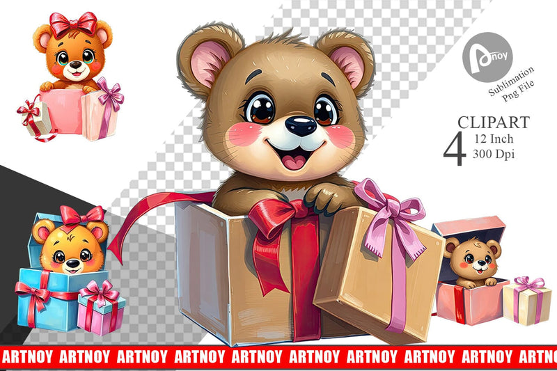 Bear Cub Clipart Gift Sublimation artnoy 