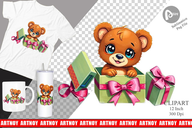 Bear Cub Clipart Gift Sublimation artnoy 