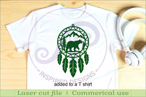 Bear Dreamcatcher Laser Cut File, Wild Animal Wall Art SVG SVG APInspireddesigns 