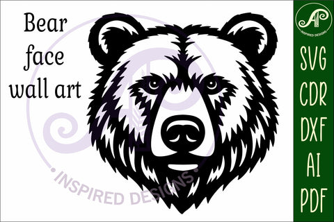 Bear face wall art sign, SVG file. vector SVG APInspireddesigns 