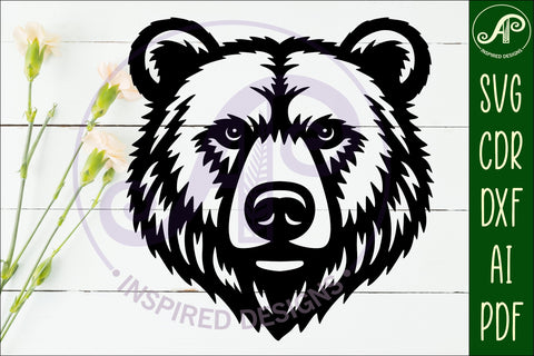 Bear face wall art sign, SVG file. vector SVG APInspireddesigns 